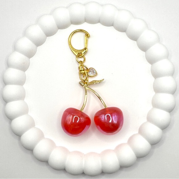 🍒 Handmade Cherry Bag Charm - Picture 1 of 5